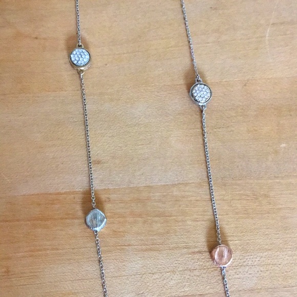 Long silver/gold beaded necklace - Picture 4 of 7